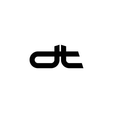 İlk dt gözlük monogram logo siyah şeklinde mektup. Vektör çizim