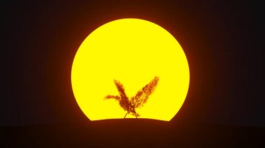 Kuğu şeklinde büyüyen ağaç silueti. Eko kavramı. 3B görüntüleme.