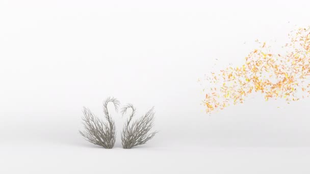 白鳥の形をした木を育てる エココンセプト 3Dレンダリング — ストック動画