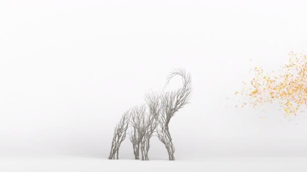 Cultivando Árbol Forma Elefante Eco Concepto Renderizado — Vídeos de Stock