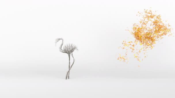 Arbre en croissance en forme de flamant rose. Eco Concept. rendu 3D .