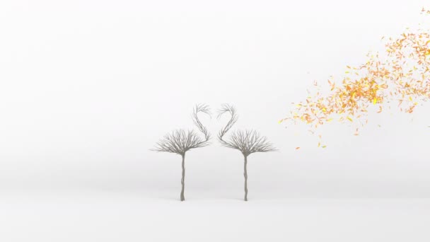 Wachsender Baum Form Eines Flamingos Öko Konzept Rendering — Stockvideo