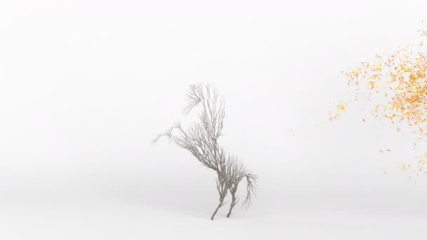 Cultivando Árbol Forma Caballo Eco Concepto Renderizado — Vídeos de Stock