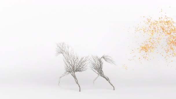 马形生长的树 生态概念 3D渲染 — 图库视频影像