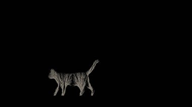 Kedi şeklinde büyüyen bir ağaç. Eko kavramı. 3B görüntüleme.