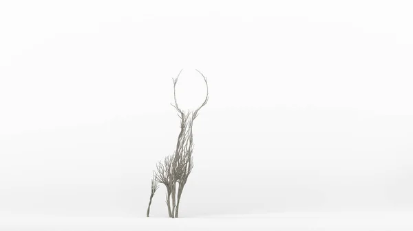 Wachsender Baum Form Eines Hirsches Öko Konzept Rendering — Stockfoto