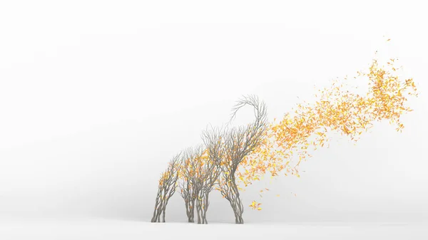 Rostoucí Strom Tvaru Slona Eco Concept Vykreslování — Stock fotografie