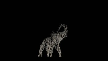 Fil şeklinde büyüyen ağaç. Eko kavramı. 3B görüntüleme.