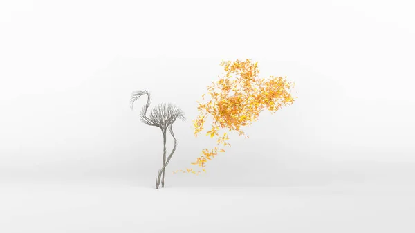 Árvore Crescente Forma Flamingo Conceito Eco Renderização — Fotografia de Stock
