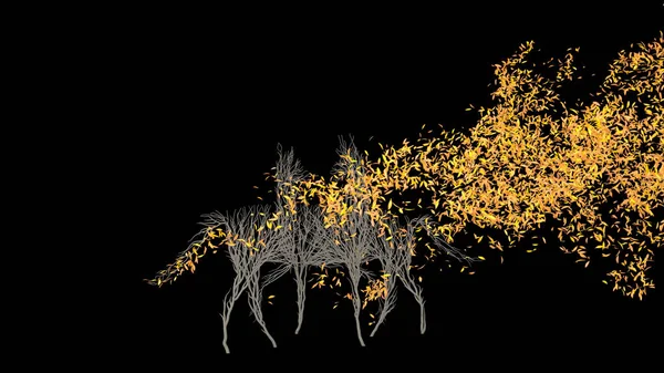 马形生长的树 生态概念 3D渲染 — 图库照片