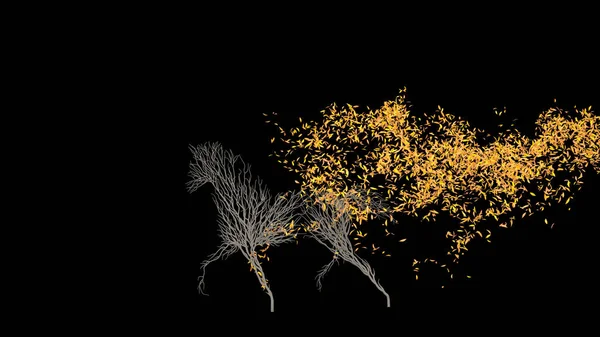 马形生长的树 生态概念 3D渲染 — 图库照片