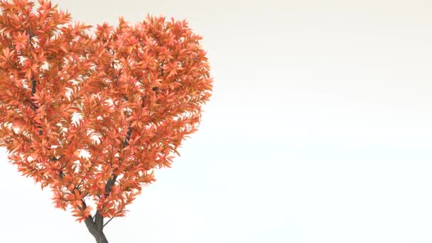 Árbol Crecimiento Forma Corazón Canal Alfa Renderizado — Vídeos de Stock