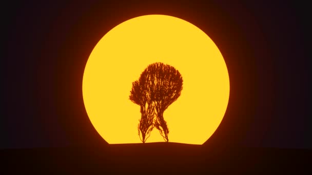 Silhouette Eines Wachsenden Baumes Form Eines Kopfes Öko Konzept Medizinisches — Stockvideo