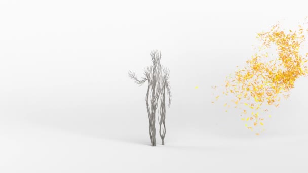 Cultivando Árbol Forma Humano Eco Concepto Renderizado — Vídeos de Stock