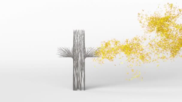 Cultivando Árbol Forma Cruz Eco Concepto Renderizado — Vídeos de Stock