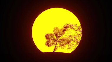 Yonca şeklinde büyüyen ağaç. Eko kavramı. Aziz Patrick Günü. 3B görüntüleme.