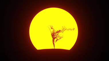 İnsan şeklinde büyüyen ağaç silueti. Eko kavramı. 3B görüntüleme.