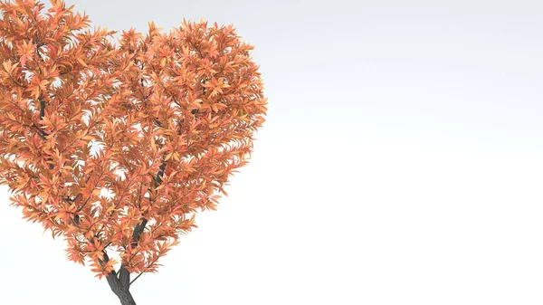 心の形で木を育てる 3Dレンダリング — ストック写真