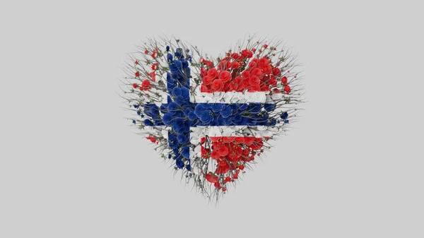 Norway National Day May Heart Shape Made Out Flowers White — Stock Photo, Image