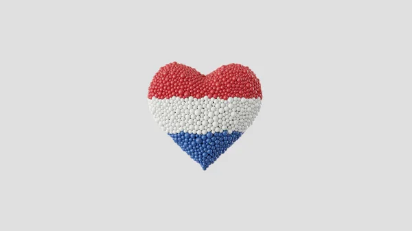 Nederlandse Dag Bevrijdingsdag Mei Hartvorm Gemaakt Van Glanzende Bollen Witte — Stockfoto