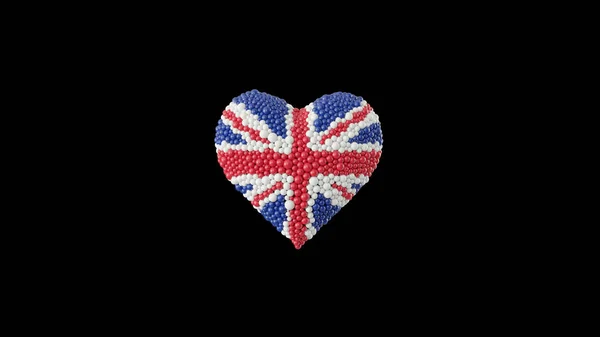 Egyesült Királyság Nemzeti Napja Szív Alakú Készült Fényes Gömbök Fekete — Stock Fotó