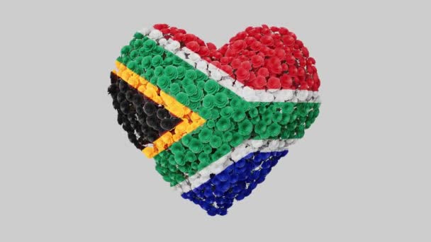 Día Nacional Sudáfrica Abril Día Libertad Animación Del Corazón Con — Vídeos de Stock