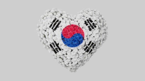 Corea Del Sur Día Nacional Agosto Animación Del Corazón Con — Vídeos de Stock