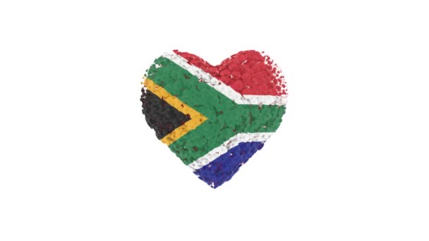 South Africa National Day April Freedom Day Heart Animation Alpha — Stock Video