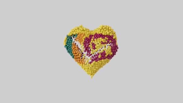 Sri Lanka Nasjonaldag Februar Uavhengighetsdagen Hjerteanimasjon Med Alfamutter Hjerteform Laget – stockvideo