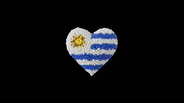 Nationalfeiertag Uruguays August Independence Day Herzform Aus Glänzenden Kugeln Auf — Stockfoto