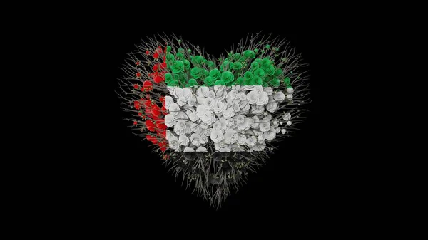 Verenigde Arabische Emiraten Nationale Feestdag December Hartvorm Gemaakt Van Bloemen — Stockfoto