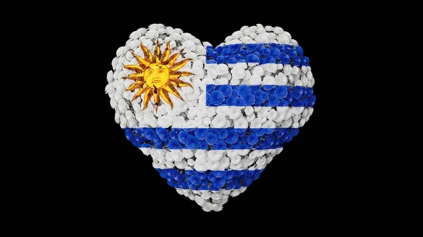 Día Nacional Uruguay Agosto Día Independencia Forma Corazón Hecha Flores —  Fotos de Stock