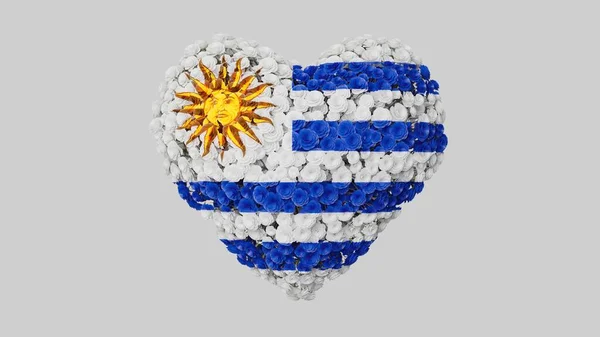 Journée Nationale Uruguay Août Jour Indépendance Coeur Forme Fleurs Sur — Photo