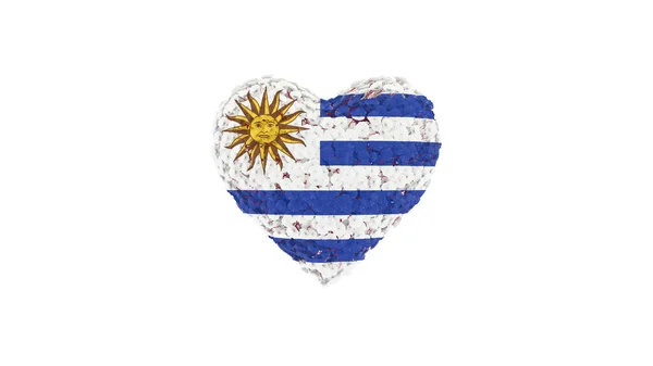 Ημέρα Της Ουρουγουάης Αυγούστου Ημέρα Ανεξαρτησίας Σχήμα Καρδιάς Φτιαγμένο Από — Φωτογραφία Αρχείου