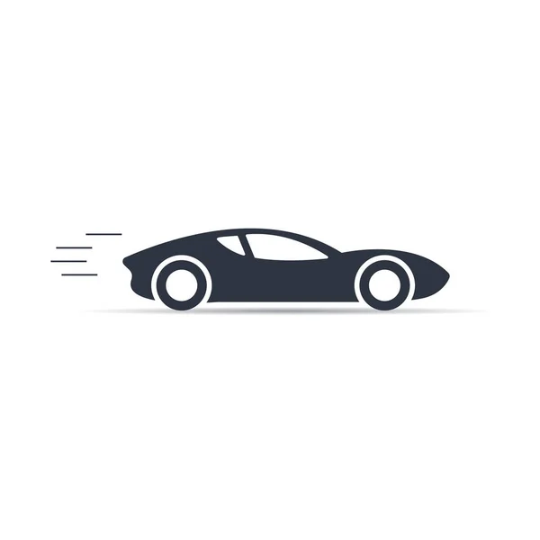 Vector símbolo coche deportivo icono sobre fondo blanco en estilo plano — Vector de stock