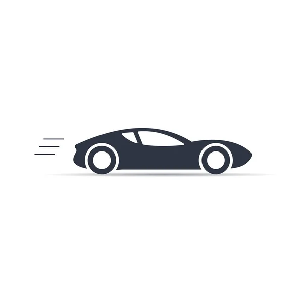 Vector símbolo coche deportivo icono sobre fondo blanco en estilo plano — Vector de stock