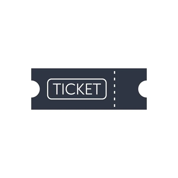 チケットアイコン 白い背景のベクトル記号をフラットデザインで — ストックベクタ