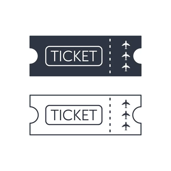 Icône Billet Avion Symbole Vectoriel Sur Fond Blanc Dans Style — Image vectorielle