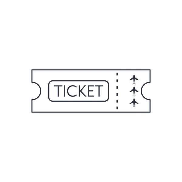 Icono Del Billete Avión Símbolo Vectorial Sobre Fondo Blanco Estilo — Archivo Imágenes Vectoriales