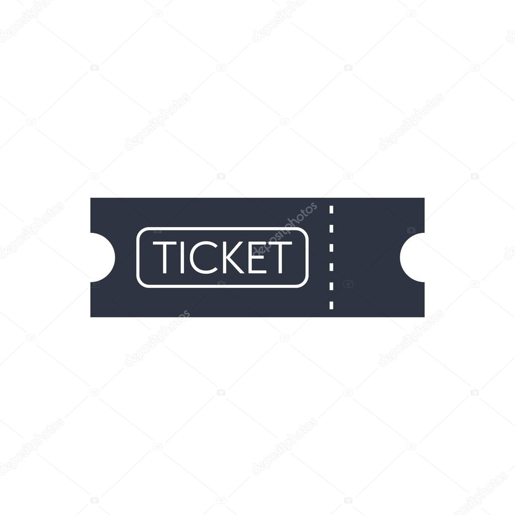 ticket icon. vector symbol on white background in flat design