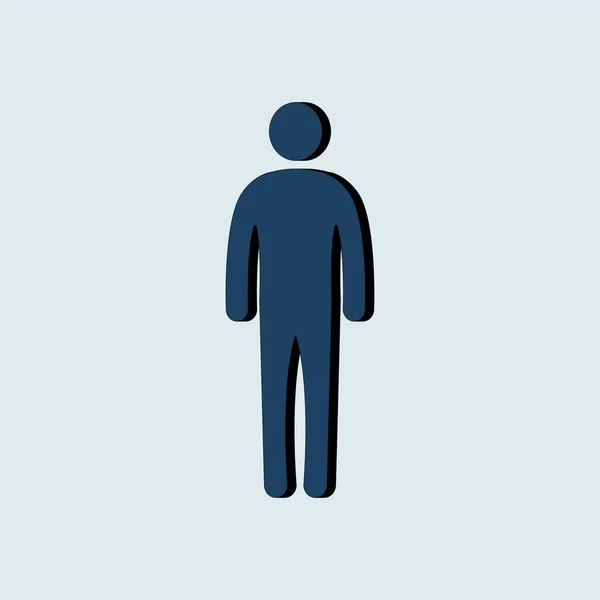 Man Standing Silhouette Flat Vector Icon Male Sign Man Icon — Stock Vector