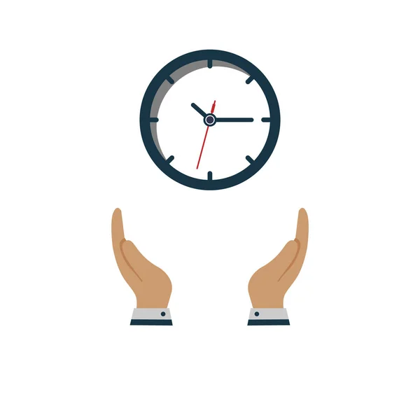 Relógio Ícone Plano Relógio Mão Símbolo Vetorial Estilo Plano Eps10 — Vetor de Stock