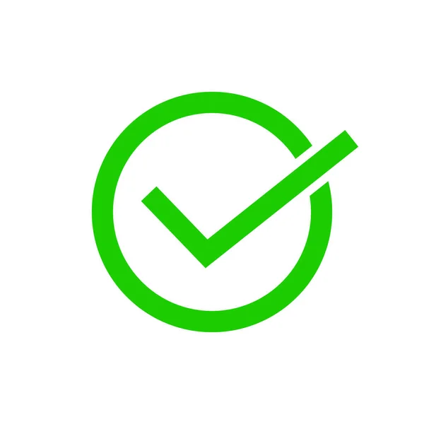 Grüne Häkchen Icon Vektor Illustration isoliert auf weißem Hintergrund — Stockvektor