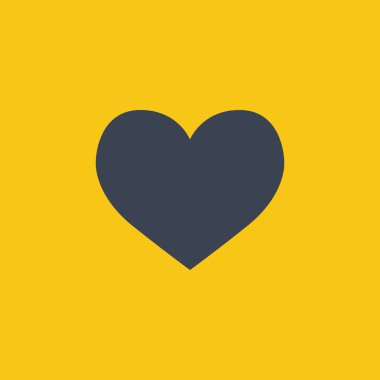 Turuncu arkaplanda düz bir kalp simgesi EPS10