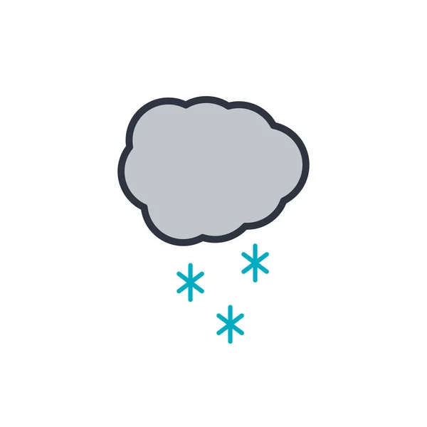 Ikone Von Schnee Und Wolken Vektor Symbol Auf Weißem Hintergrund — Stockvektor
