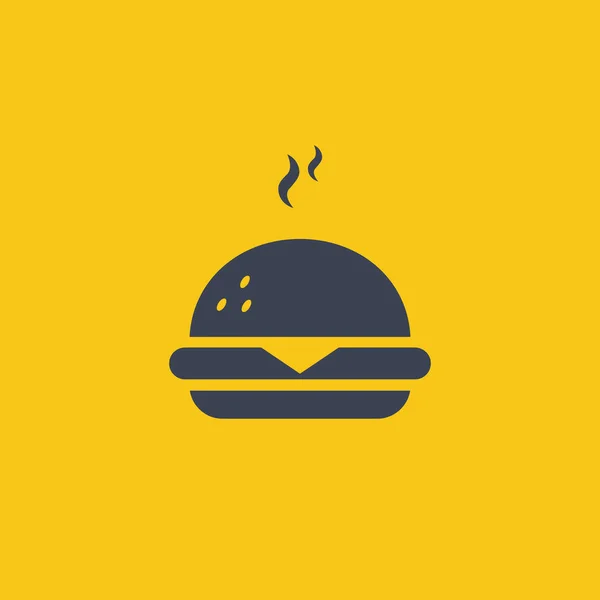 Burger Icon Símbolo Vetorial Estilo Design Simples Plana Fundo Laranja — Vetor de Stock