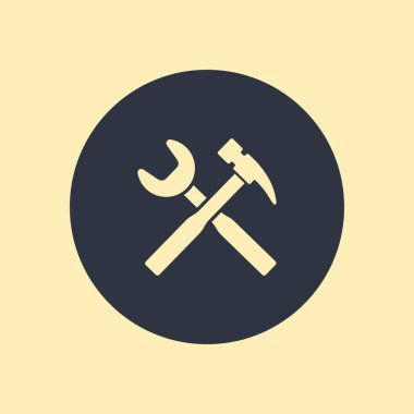 Tornavida ve çekiç. Yuvarlak arkaplan EPS10 resimleri