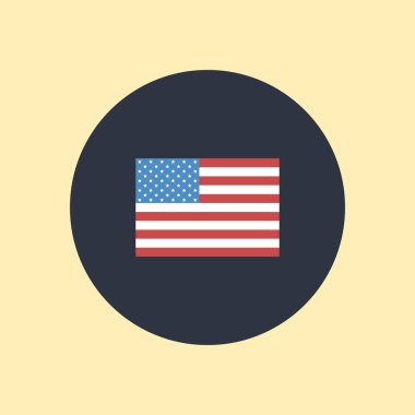 ABD sembolü simgesi. Yuvarlak arkaplan EPS10 üzerindeki vektör sembolü