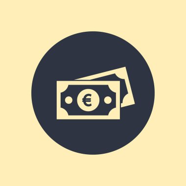 Avro işareti ile izole edilmiş bir banknot simgesi