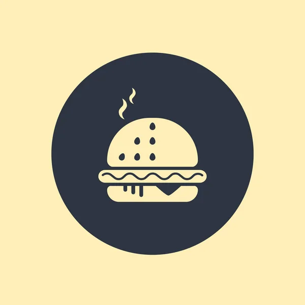 Плоский Дизайн Веб Іконки Гамбургер Векторна Ілюстрація Круглому Фоні Eps10 — стоковий вектор